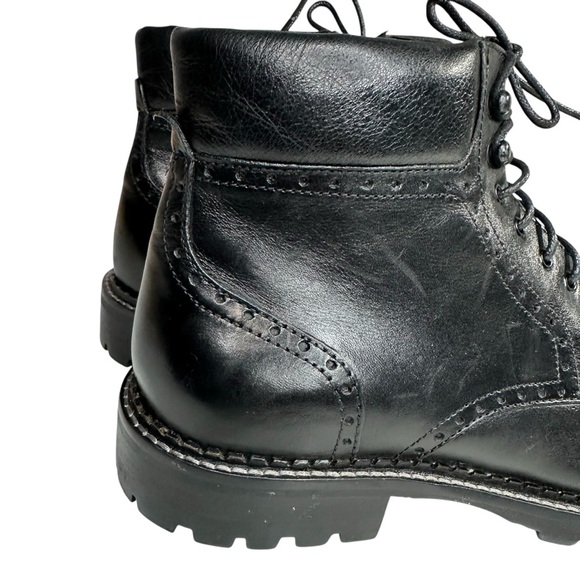Johnston & Murphy Garrison Black Leather Brogue Cap Toe Boot. Sz: 10 main image 6